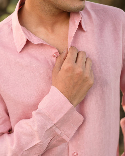 PINK 100% LINEN SHIRT