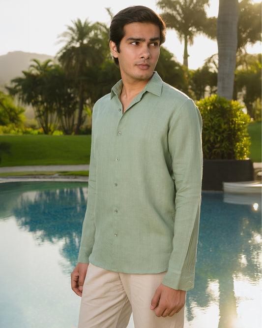 SAGE 100% LINEN SHIRT