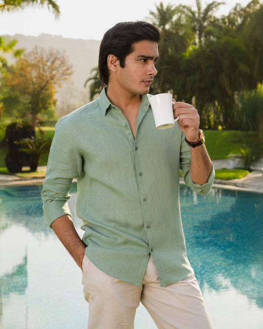 SAGE 100% LINEN SHIRT