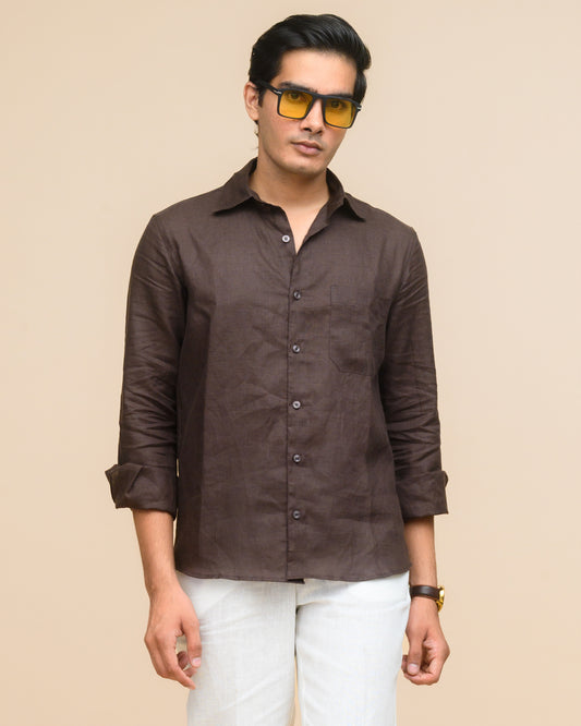 Brown Linen Shirt
